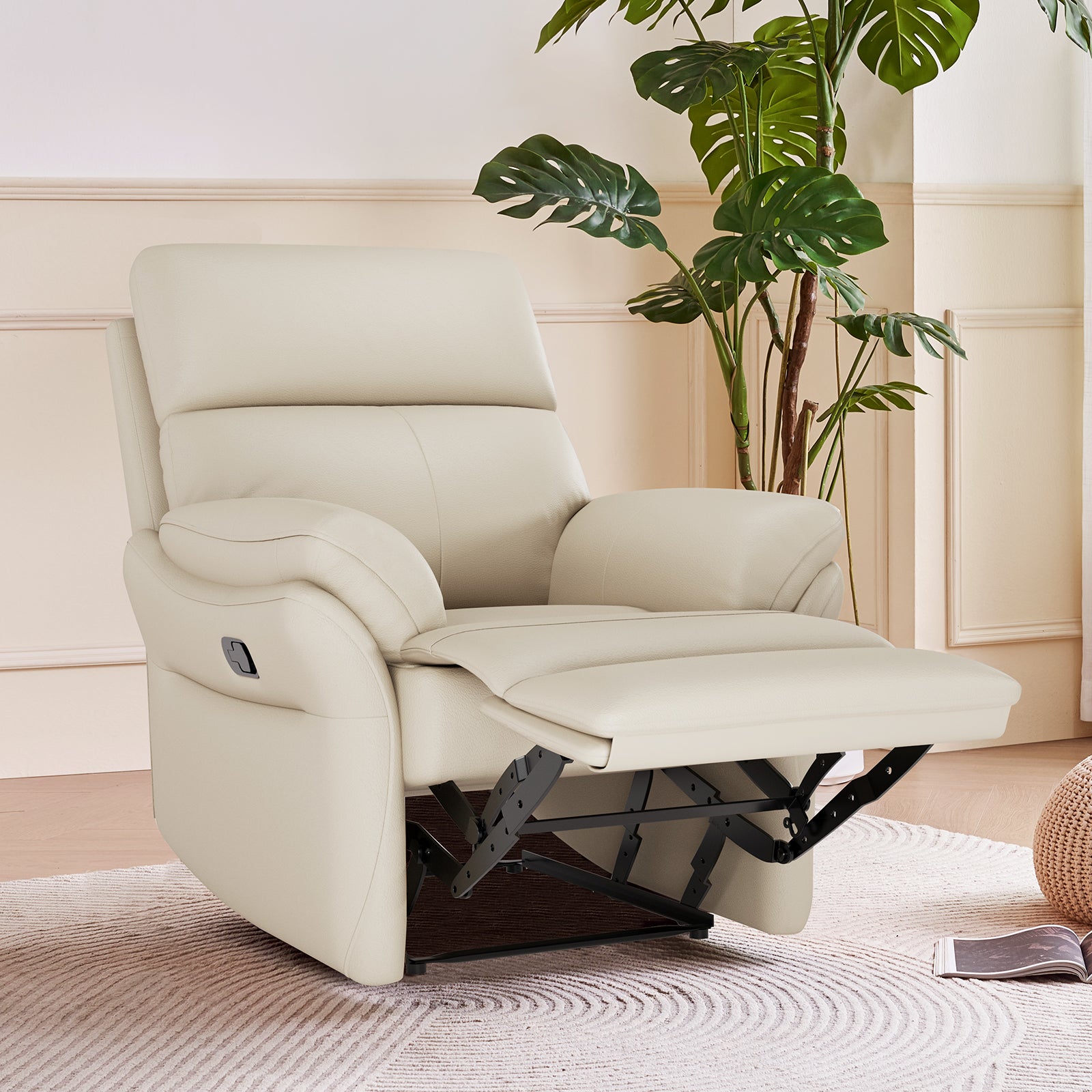 Airsky Recliner Chair Top-Grain Leather Genuine Leather Ergonomic Living Room Sofa for Adults