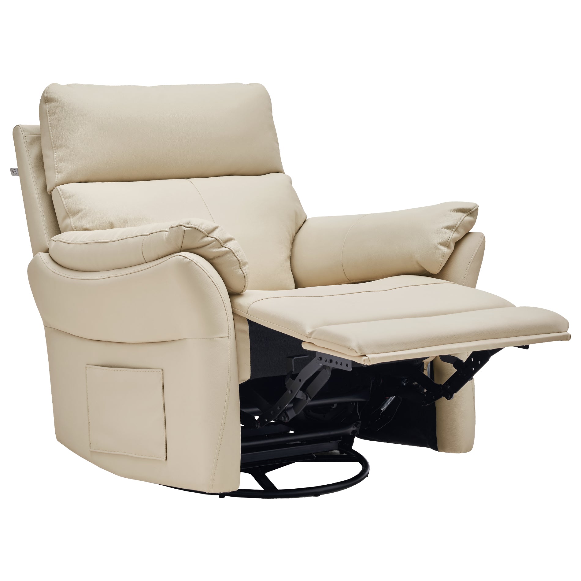 Airsky Genuine Leather Reclining Oversized Swivel Rocker Glider Recliner Chairs For Large-sized Adults