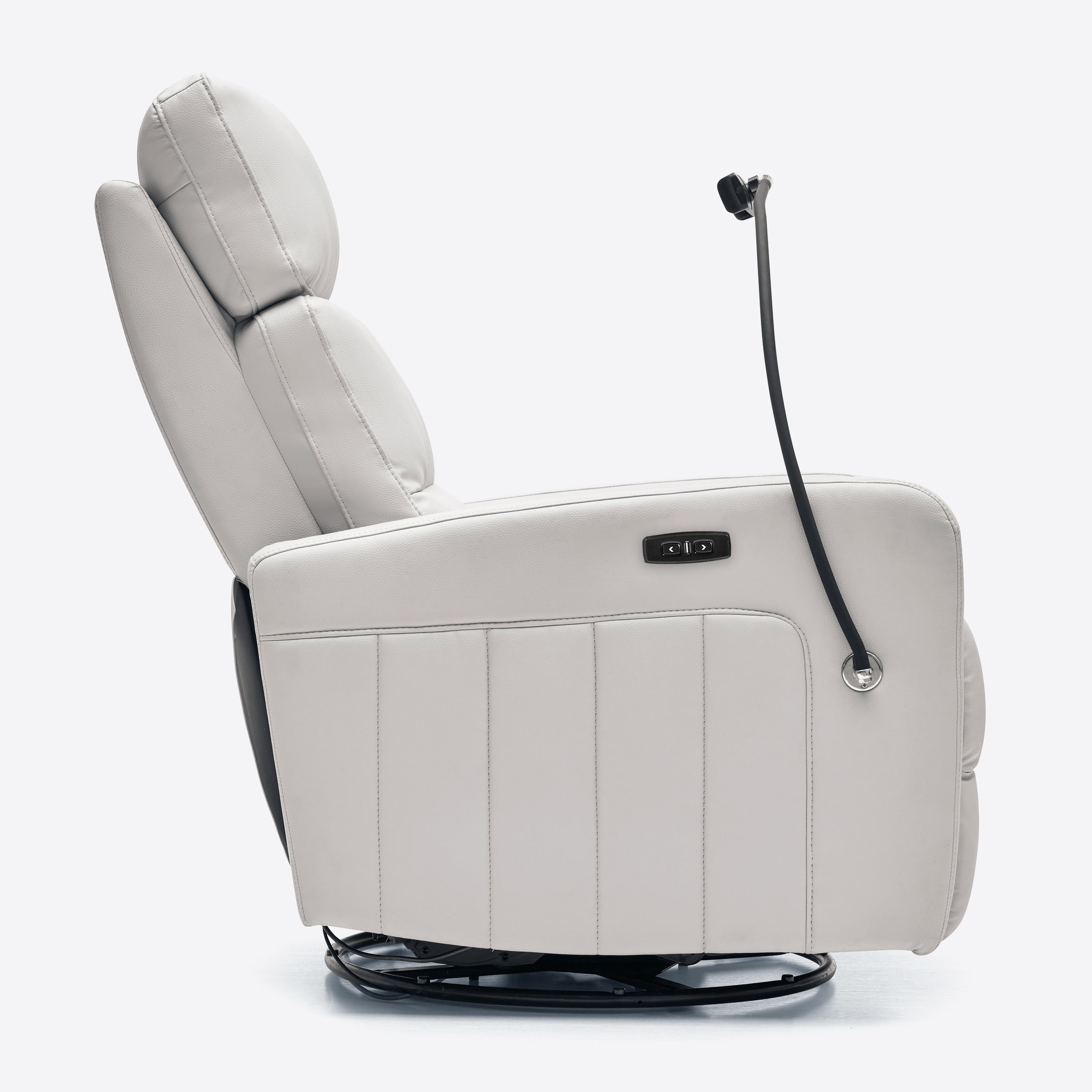 Airsky Power Swivel Glider Recliner Leather Nursery Rocker Chair With Phone Holder