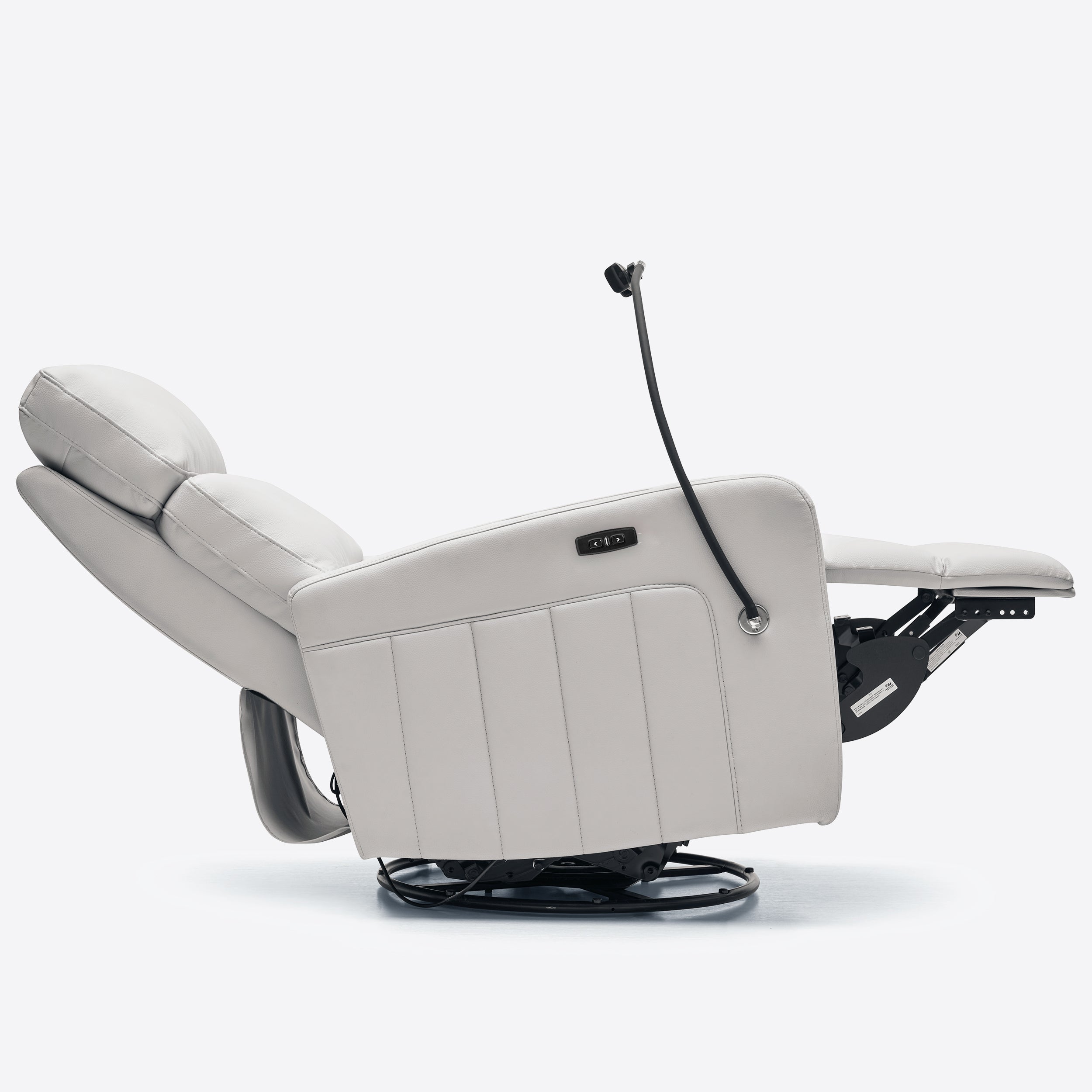 Airsky Power Swivel Glider Recliner Leather Nursery Rocker Chair With Phone Holder
