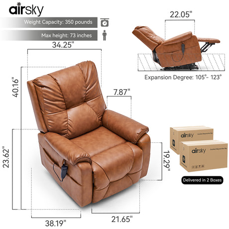 The Size of AIRSKY Power Lift Recliner Chair P3