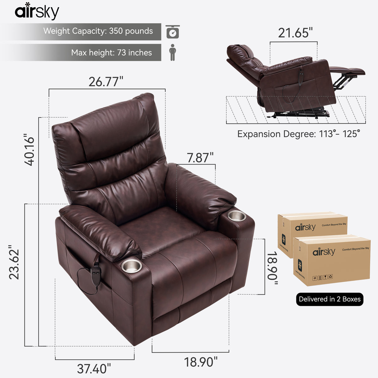 Size of Power Lift Recliner Chair Assist Recliner