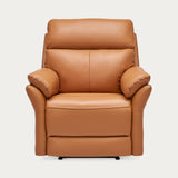 ergonomic top-grain leather recliner chair for adults orange color