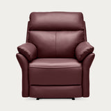 ergonomic top-grain leather recliner chair for adults reddish brown color