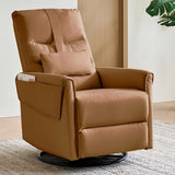 airsky top-grain leather recliner manual chair with adjustable pillow R3 brown