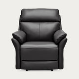ergonomic top-grain leather recliner chair for adults black color