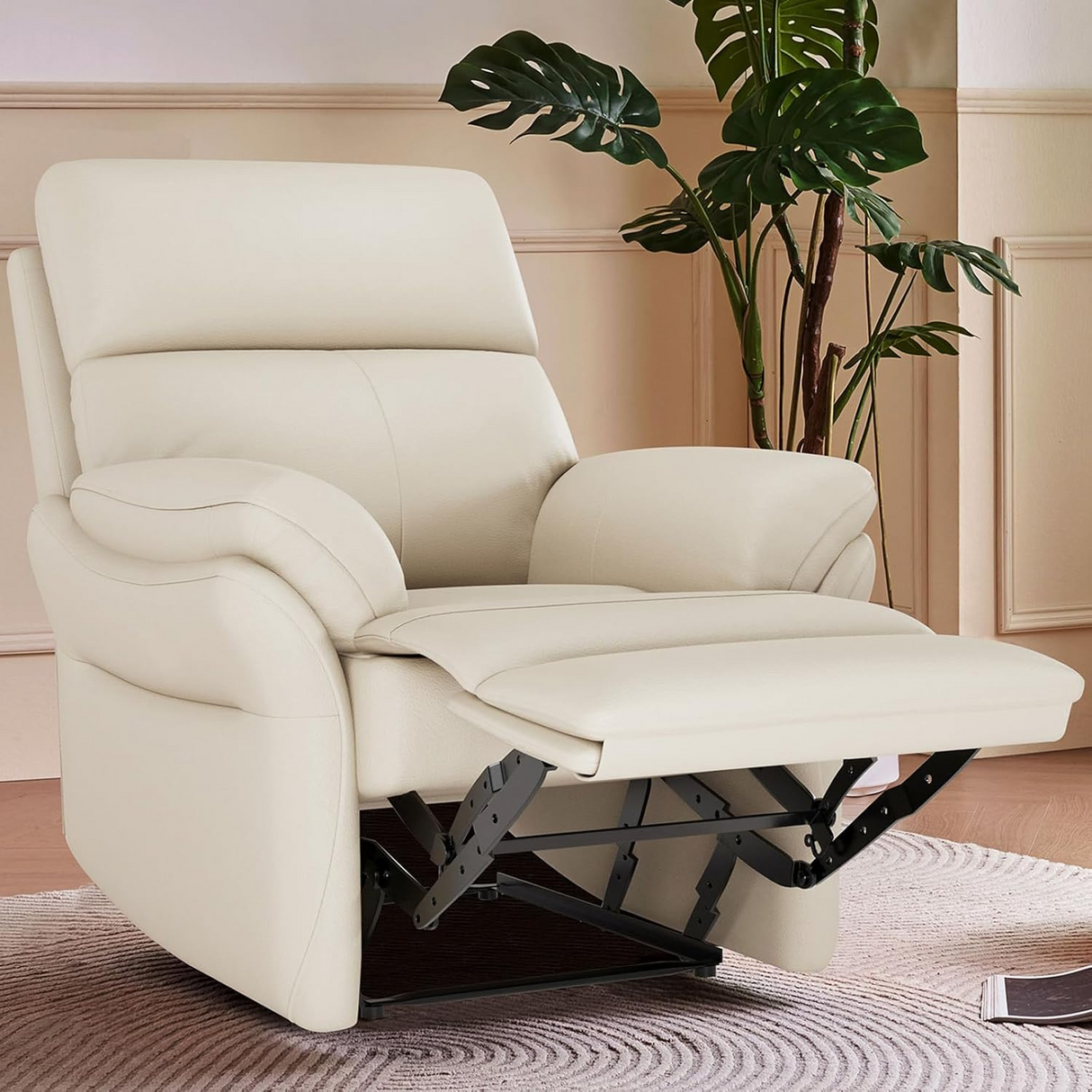 ergonomic top-grain leather recliner chair for adults