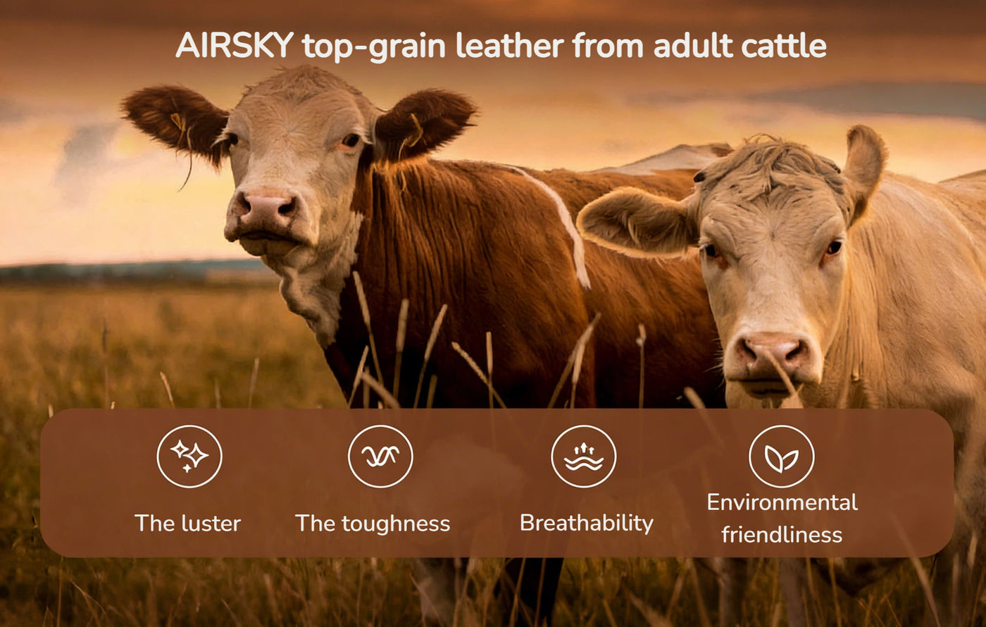 airsky top-grain leather from adult cattle