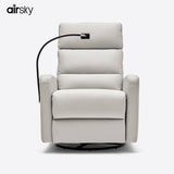 Front view of Airsky Recliner in premium leather, ergonomic design for living room comfort