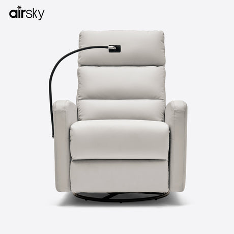 Front view of Airsky Recliner in premium leather, ergonomic design for living room comfort