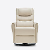 the Front of Airsky Manual Genuine Leather Recliner Chair 360° Swivel Rocking Recliners With Removable Headrest R3