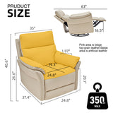 Airsky Genuine Leather Reclining Oversized Swivel Rocker Glider Recliner Chairs For Large-sized Adults R1 Pro