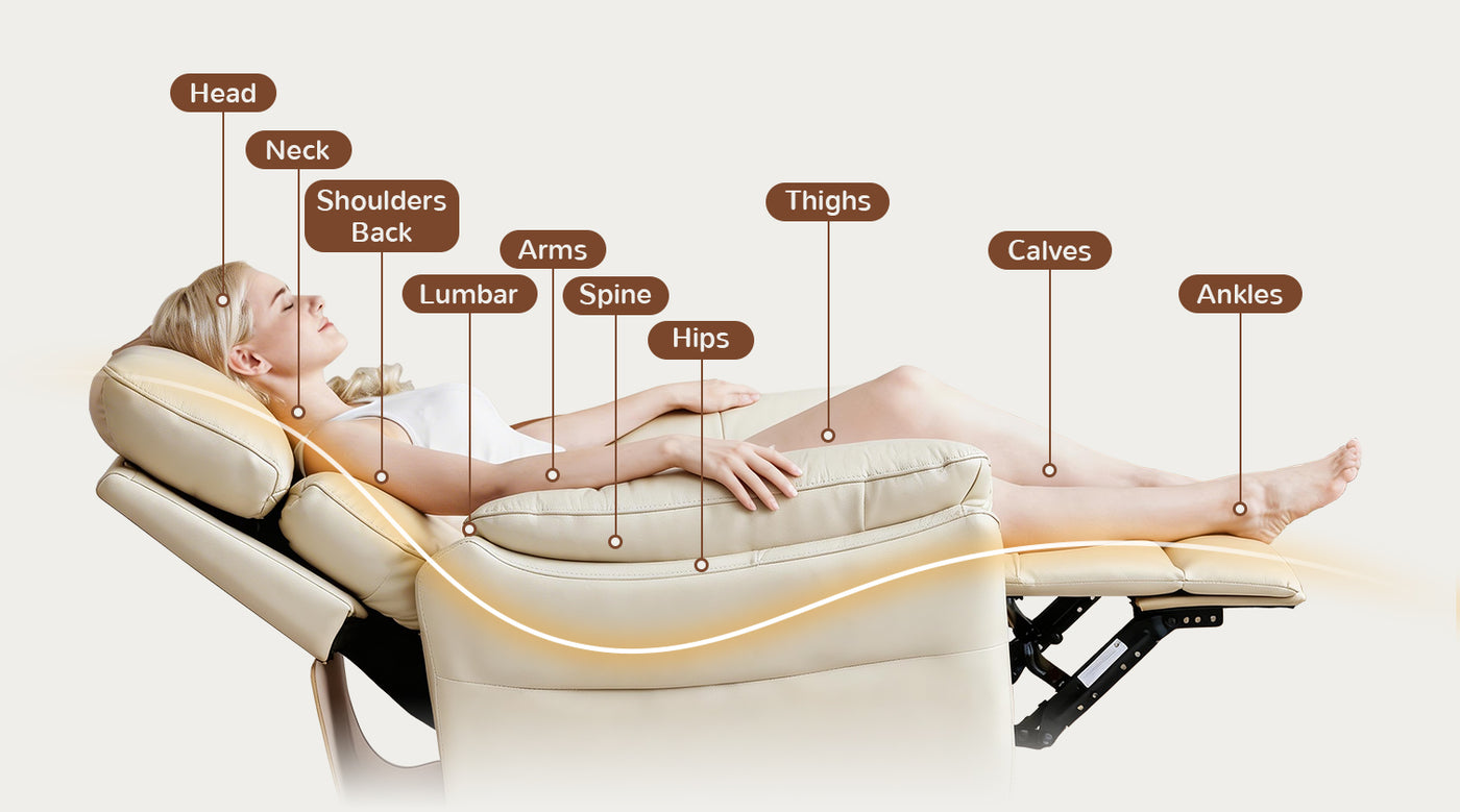 ergonomic support 10 human body sections airsky recliner chair