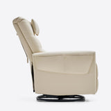 the Side of Airsky Manual Genuine Leather Recliner Chair 360° Swivel Rocking Recliners With Removable 
