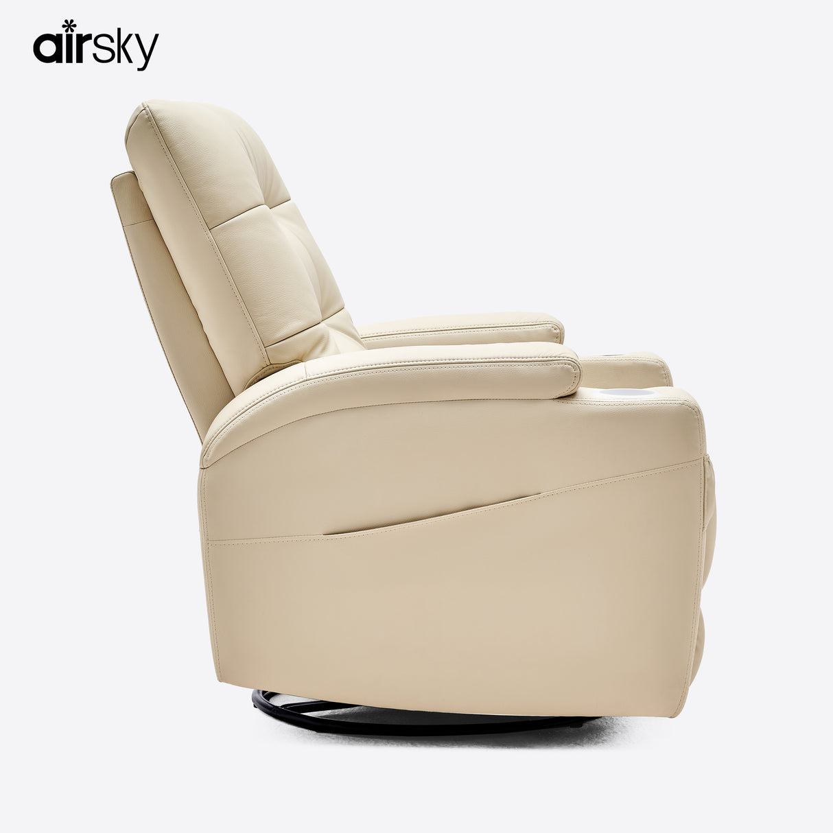 the Side of Swivel Rocking Recliner Nursing Breastfeeding Chair For Mom