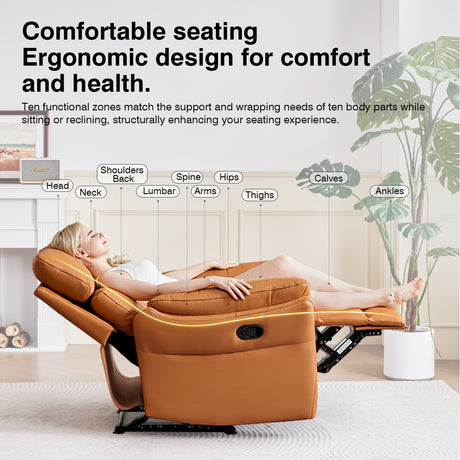top-grain leather armchair recliner