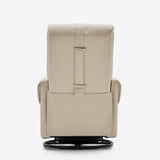 the Back of Airsky Manual Genuine Leather Recliner Chair 360° Swivel Rocking Recliners With Removable Headrest R3