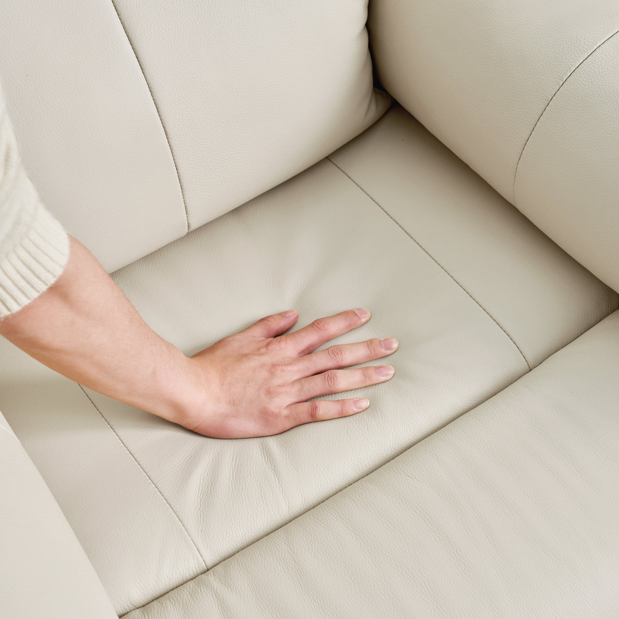 thickened seat cushion of genuine leather recliner R1