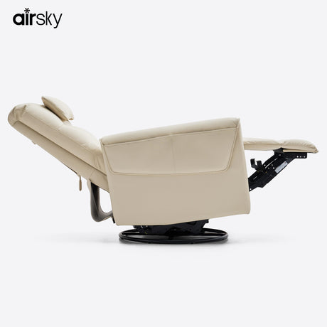 Airsky Manual Genuine Leather Recliner Chair Reclining 113°-137° R3