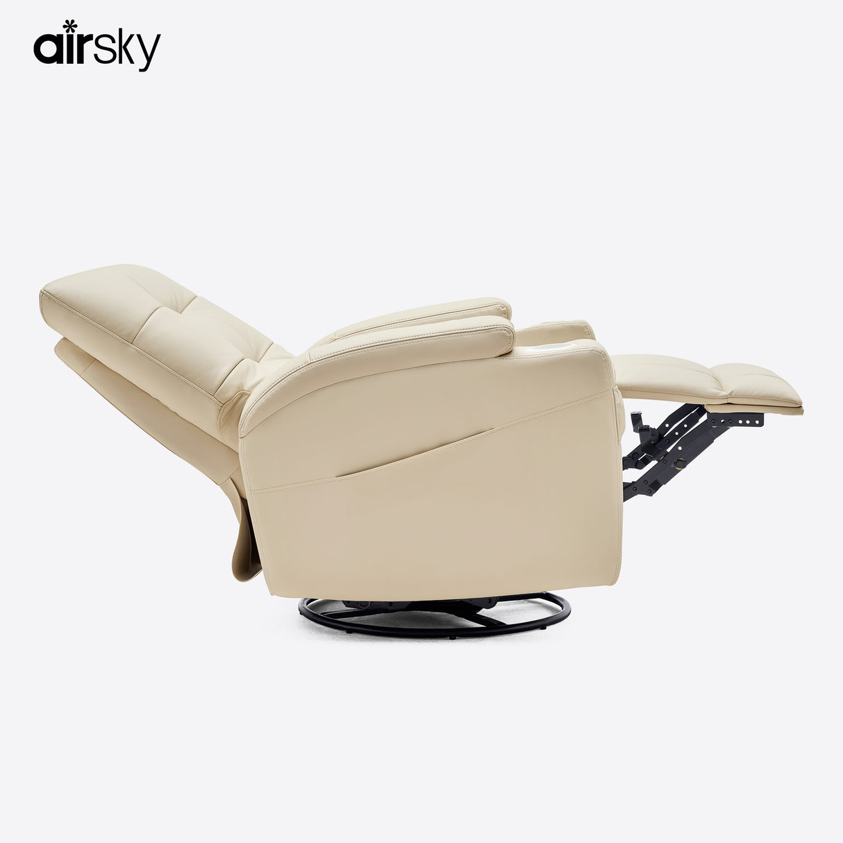 135° Reclining Swivel Rocking Recliner Nursing Breastfeeding Chair For Mom