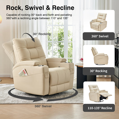 Airsky Swival Rocking Recliner Nursing Breastfeeding Chair For Mom