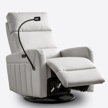 Airsky Power Swivel Glider Recliner Leather Nursery Rocker Chair With Phone Holder