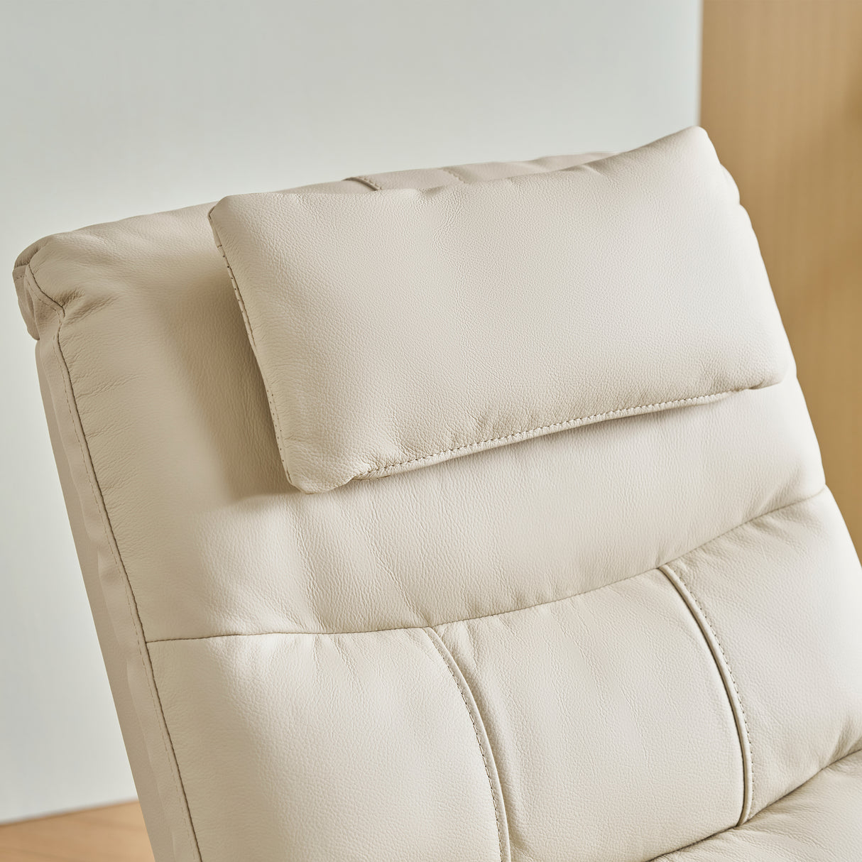 Airsky Manual Genuine Leather Recliner Chair With Removable Headrest R3