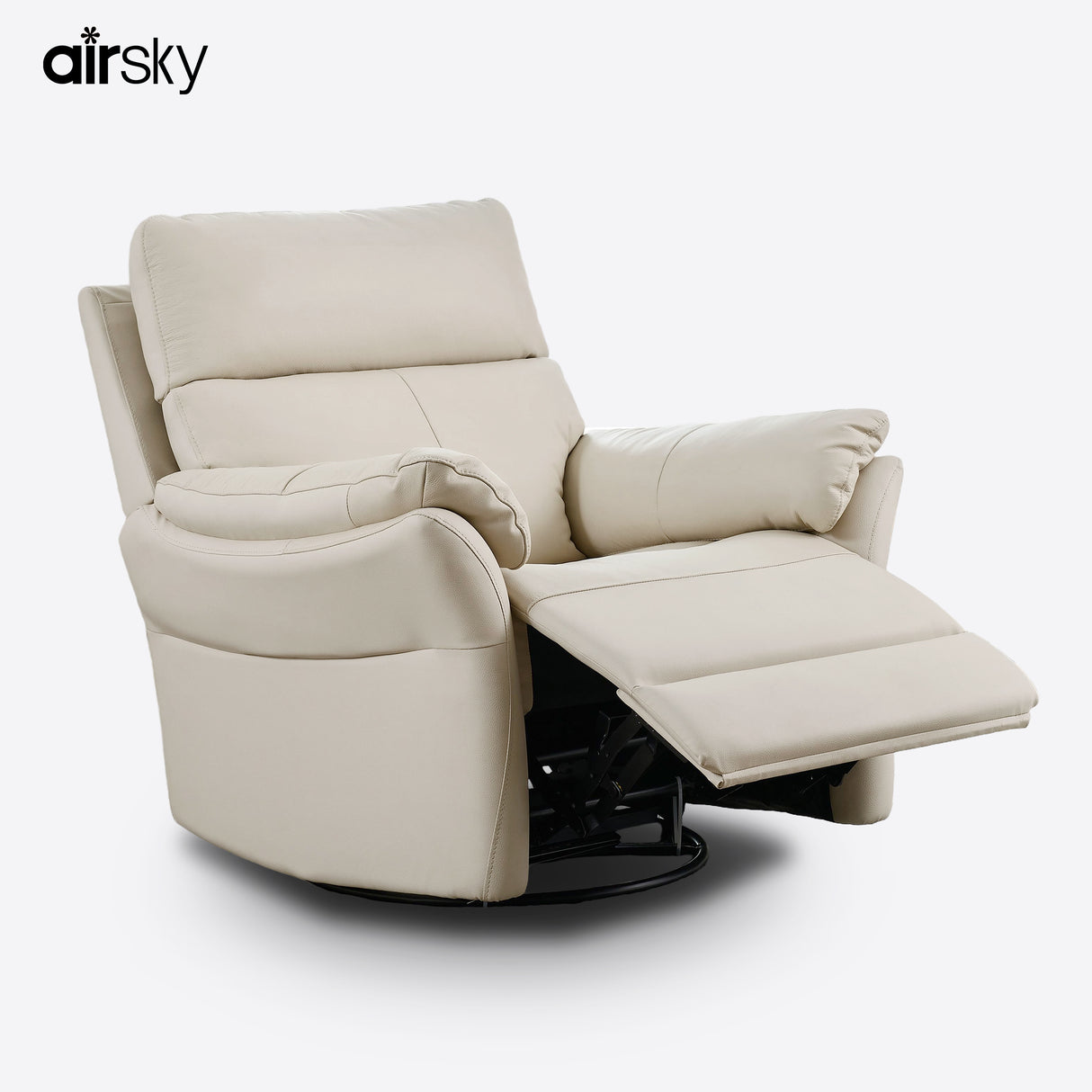 Airsky Recliner Chair Top-Grain Leather Genuine Leather Ergonomic Armchair Sofa for Adults R1
