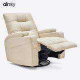 Genuine Leather Swivel Rocking Recliner Nursing Breastfeeding Chair