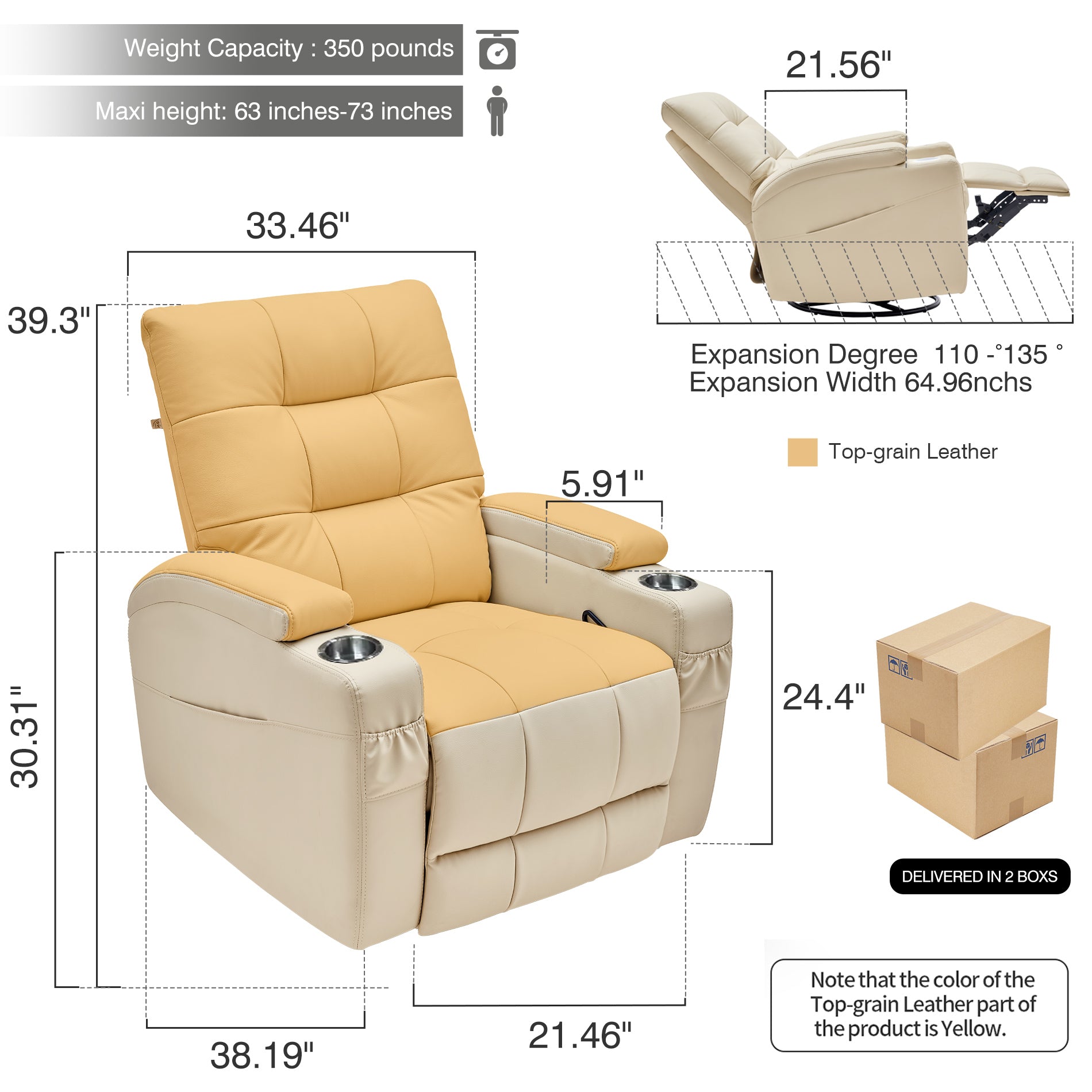 Airsky Swival Rocking Recliner Nursing Breastfeeding Chair For Mom