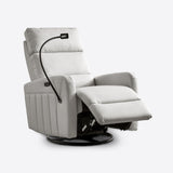 Side angle of Airsky Recliner with extended footrest, modern design for home comfort